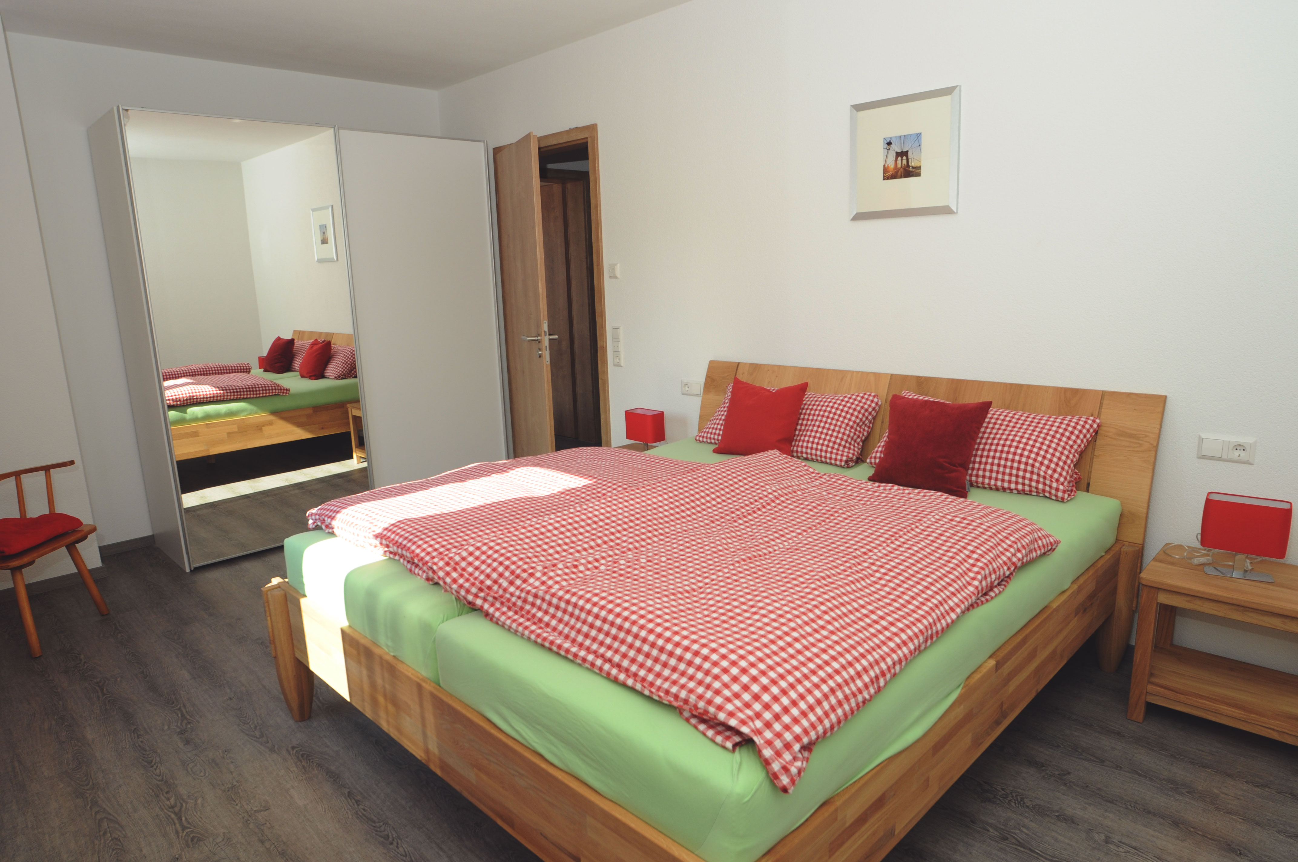 The bedroom with one double bed