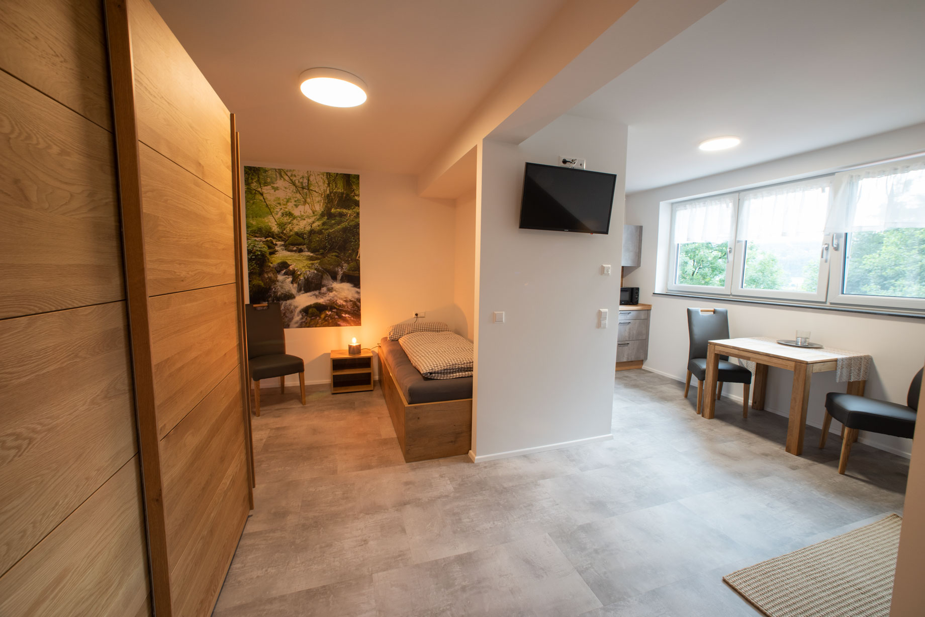 Die Wohnung mit ausziehbarem Einzelbett Am Bächle